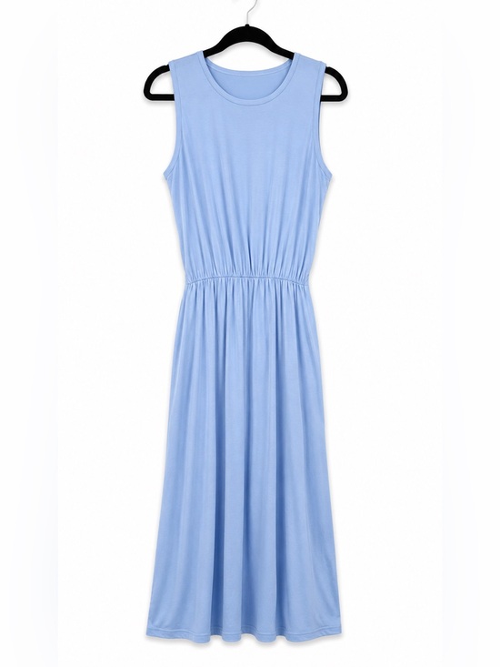 Dresses & Skirts - Sleeveless Light Blue Summer Maxi Dress - Women